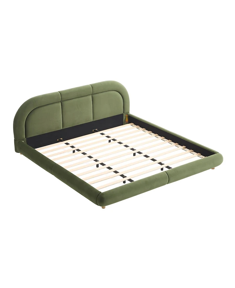 Streamdale Furniture Modern Curved Upholstered King Platform Bed