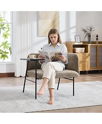 Streamdale Furniture Modern Upholstered Lounge Chair with Side Table and Storage Pockets