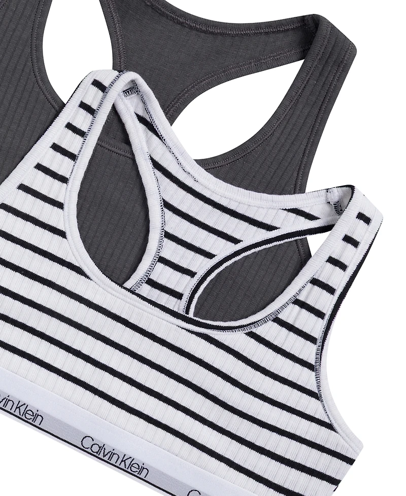 Calvin Klein Girls' 6-16 Racerback Bralette, 2-Pack