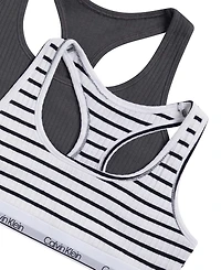 Calvin Klein Girls' 6-16 Racerback Bralette, 2-Pack