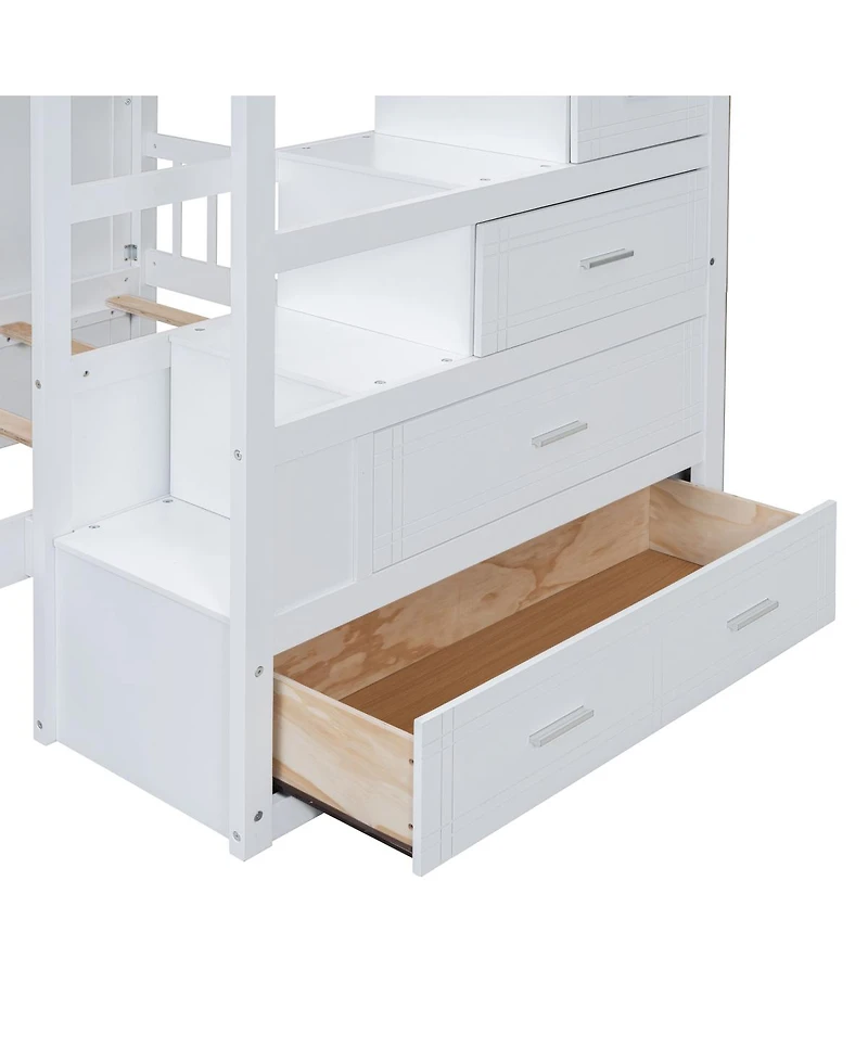 Streamdale Furniture Bunk Bed with Wardrobe, Drawers