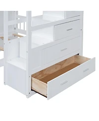 Streamdale Furniture Bunk Bed with Wardrobe, Drawers