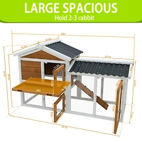 Streamdale Furniture Waterproof Wooden Bunny Hutch with Stairs and Cleaning Tray