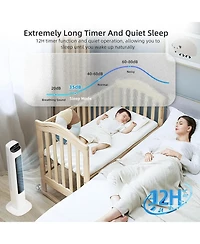Cowsar Bladeless Tower Fan with Remote, 5 Speeds, White