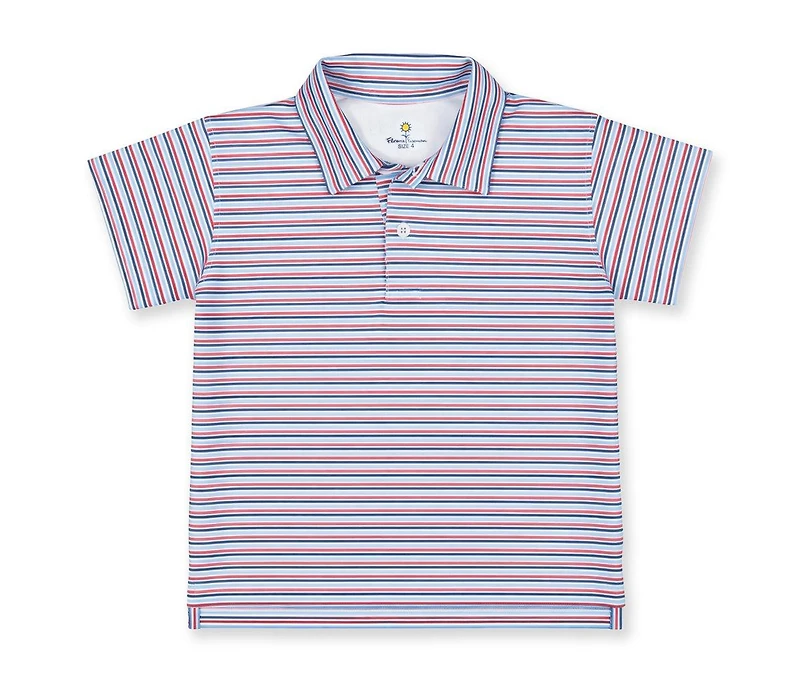 Florence Eiseman Toddler Boys Stripe Print Performance Knit Polo