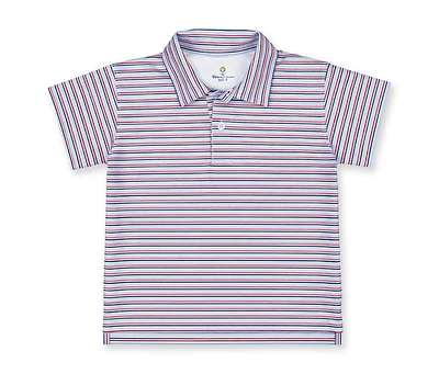 Florence Eiseman Toddler Boys Stripe Print Performance Knit Polo