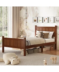 Streamdale Furniture Twin Size Minimalist Platform Bed with Headboard and Footboard