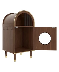 Streamdale Furniture 2-in-1 Two-Level Cat Litter Box Enclosure and Cozy Condo - Espresso