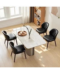 homfan Modern Upholstered Dining Chairs Set of 2 - Ergonomic Backrest, Strong Wood Legs, Comfortable Seating, 265lbs Capacity, Easy Assembly
