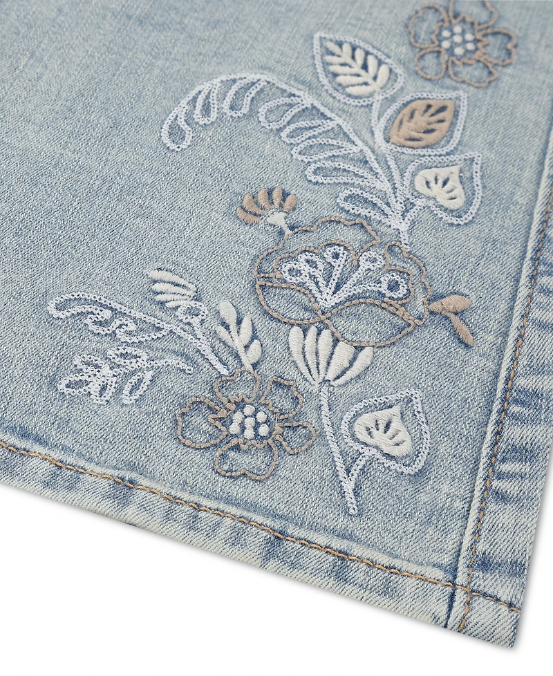 abercrombie kids Girls' 7-16 Floral Trail Flare-Leg Jeans