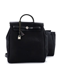 Pre-Owned HERMES Gm Vintage Herbag A Dos Backpack Toile and Leather