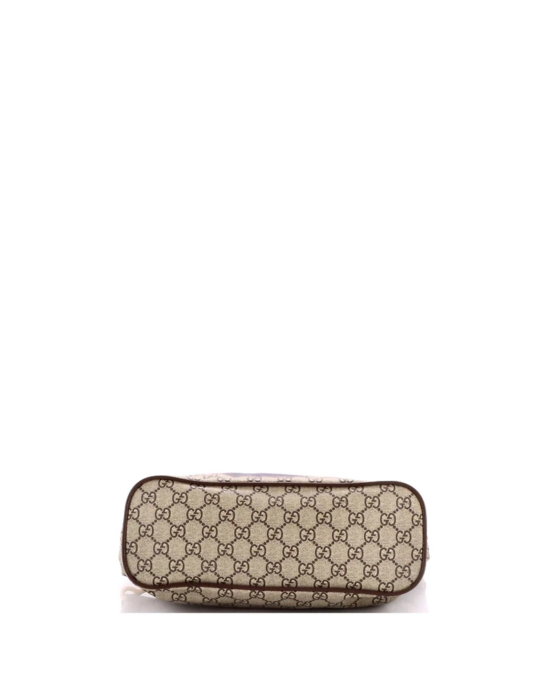 Pre-Owned Gucci Small Convertible Soft Tote Mystic Cat Print Gg Coated Canvas