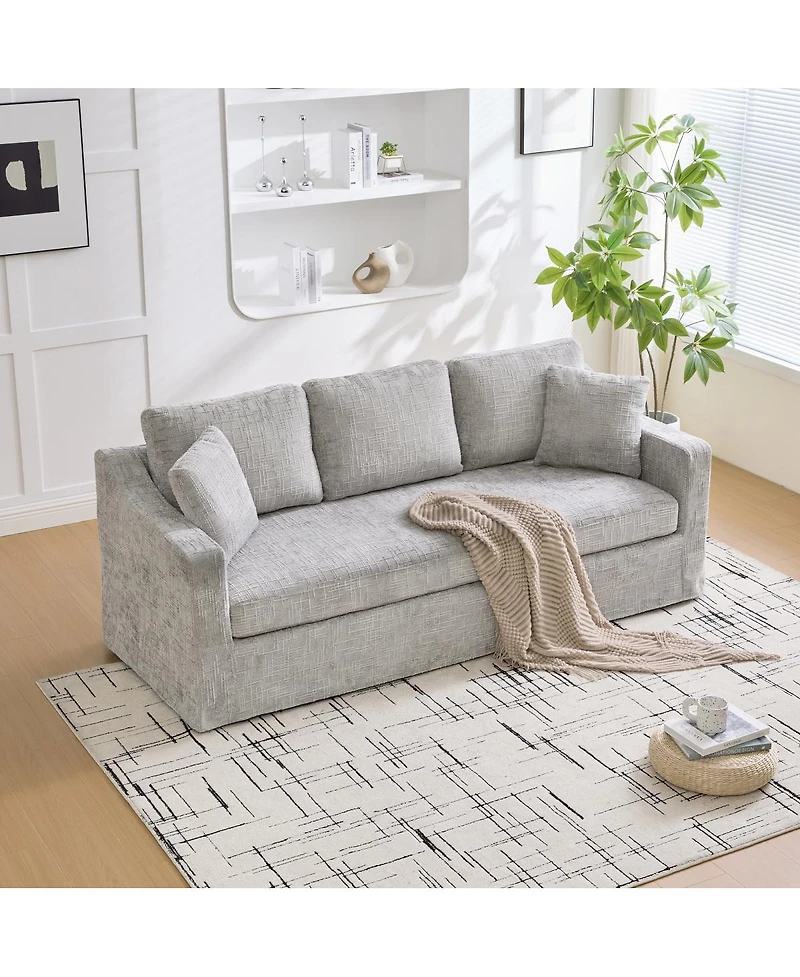Streamdale Furniture Modern Casual Chenille Sofa, Deep Seat, Three-Seater, Removable Cover