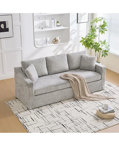 Streamdale Furniture Modern Casual Chenille Sofa, Deep Seat, Three-Seater, Removable Cover