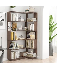 Streamdale Furniture 90cm Freestanding Corner Bookshelf with Anti-Tip Device