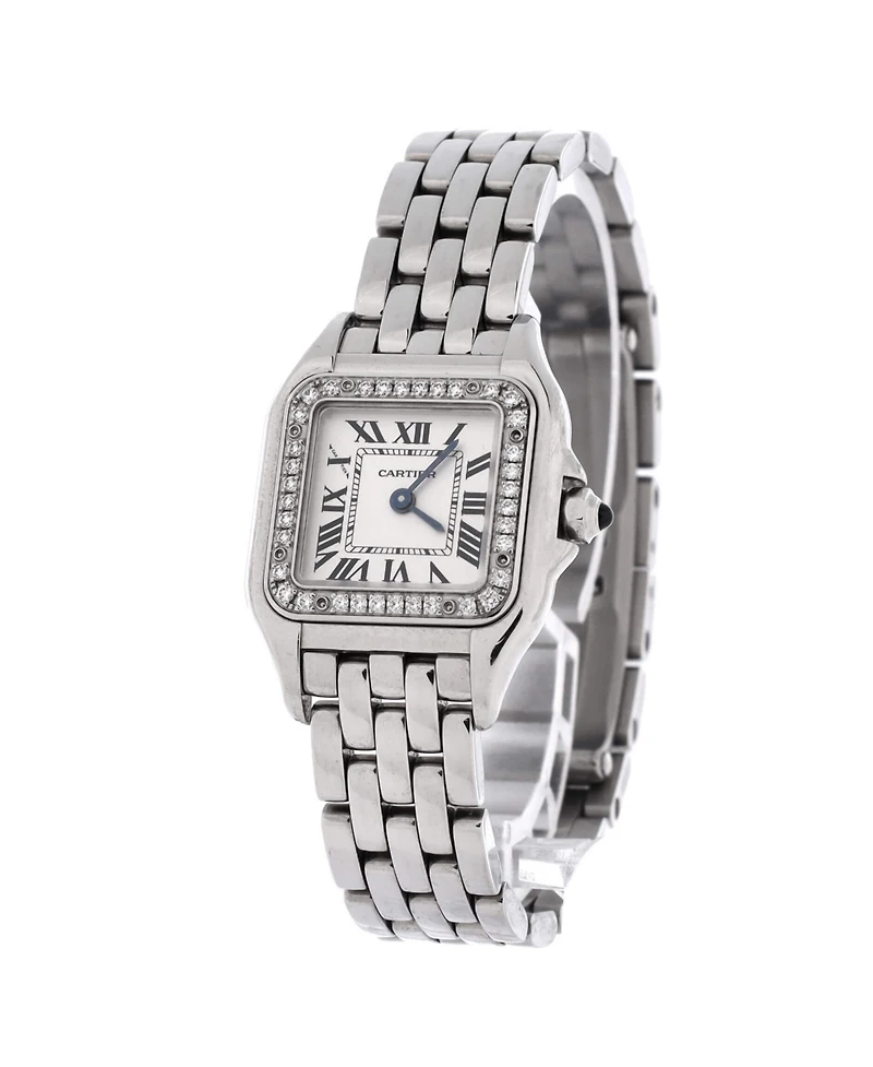 Pre-Owned Cartier Panthere de Cartier Quartz Watch in Stainless Steel with Diamond Bezel 22mm