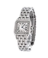 Pre-Owned Cartier Panthere de Cartier Quartz Watch in Stainless Steel with Diamond Bezel 22mm