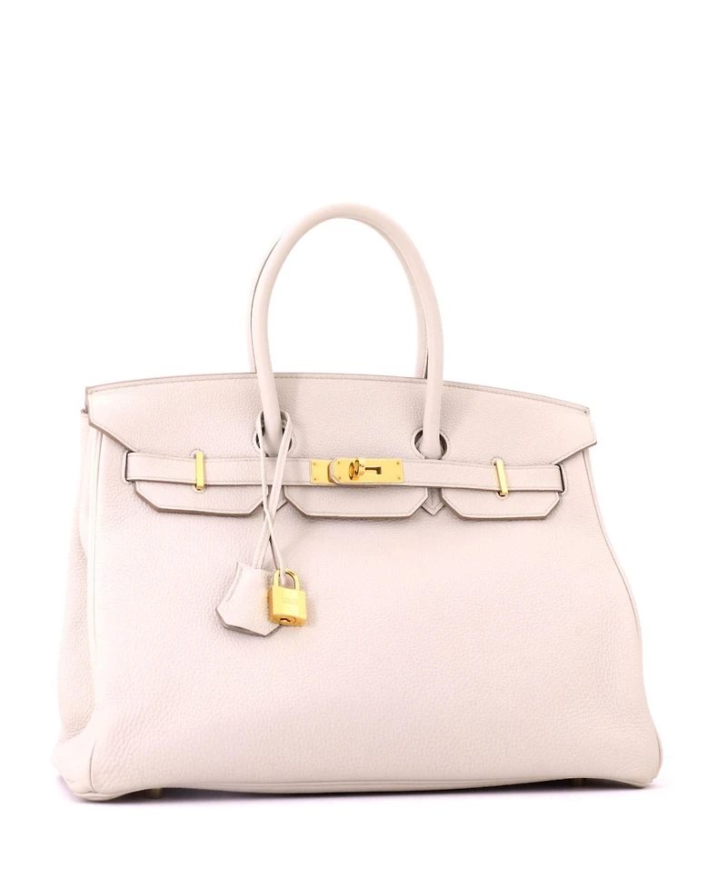 Pre-Owned HERMES Birkin 35 Handbag Light Togo with Gold Hardware