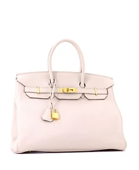 Pre-Owned HERMES Birkin 35 Handbag Light Togo with Gold Hardware