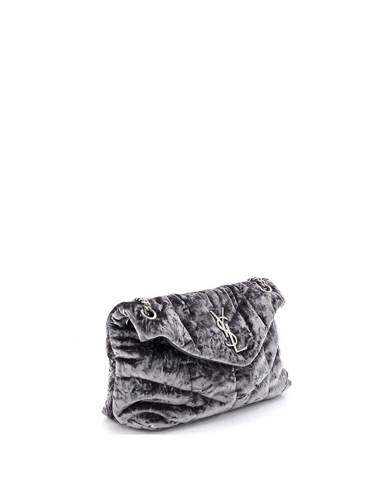 Pre-Owned Saint Laurent Small Loulou Puffer Shoulder Bag Quilted Velvet