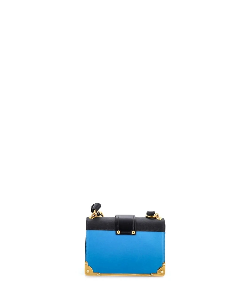 Pre-Owned Prada Small Cahier Crossbody Bag Leather and Saffiano Leather