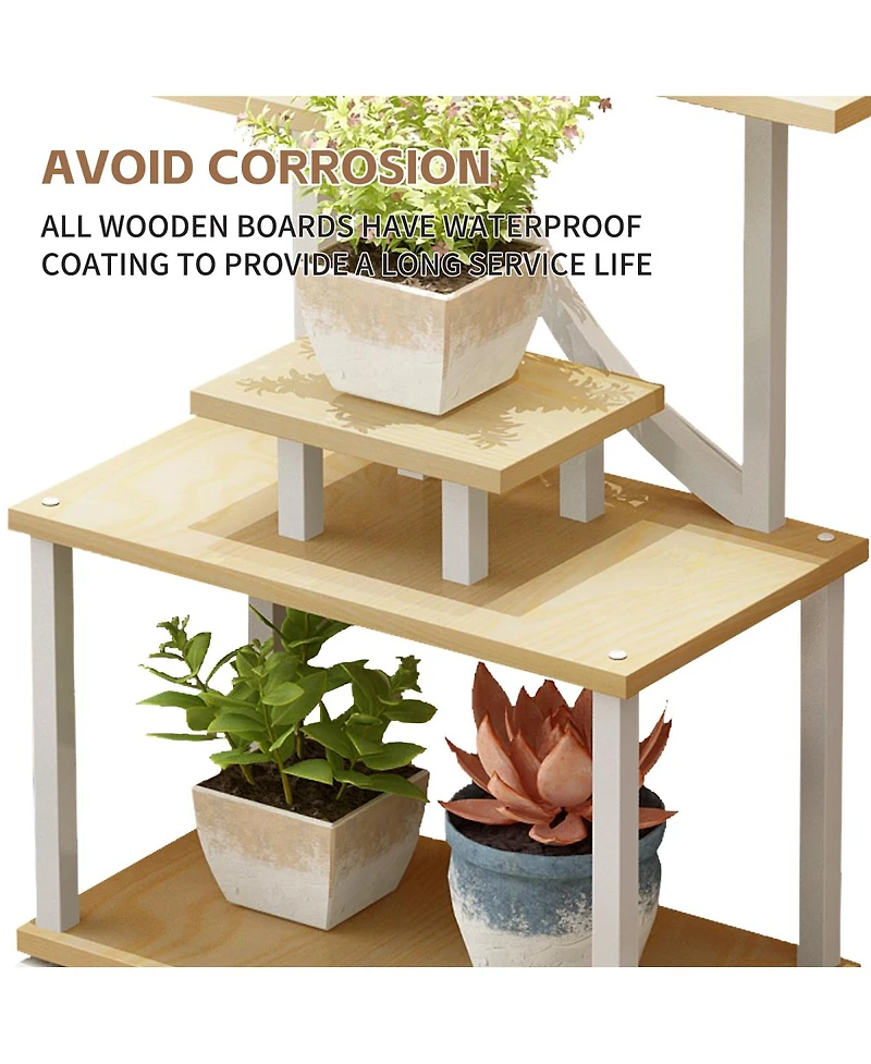Streamdale Furniture 62 inch Tall S-Shape 8-Tier Indoor Plant Stand with Grow Lights