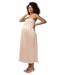 Ingrid + Isabel Maternity Solid Satin Maxi