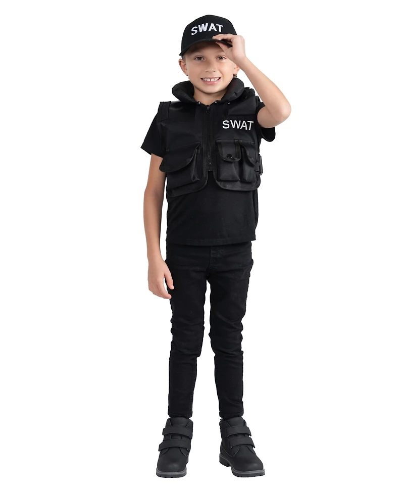 Dress Up America Swat Vest and Cap Set - Kids