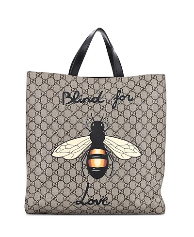 Pre-Owned Gucci Tall Convertible Soft Open Tote Printed Gg Coated Canvas