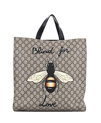 Pre-Owned Gucci Tall Convertible Soft Open Tote Printed Gg Coated Canvas
