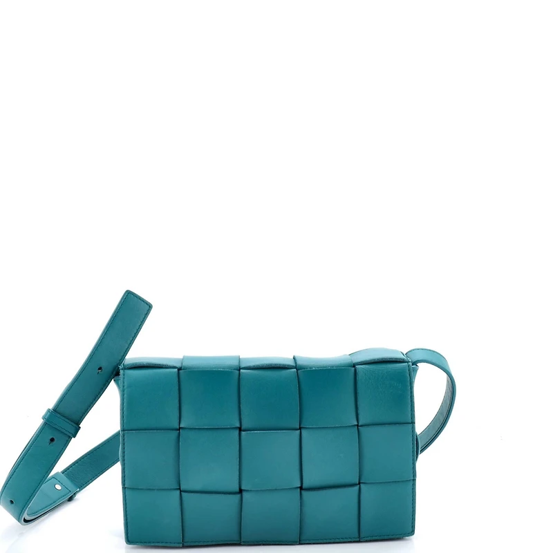 Pre-Owned Bottega Veneta Small Cassette Crossbody Bag Maxi Intrecciato Leather