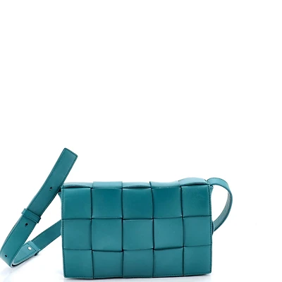 Pre-Owned Bottega Veneta Small Cassette Crossbody Bag Maxi Intrecciato Leather