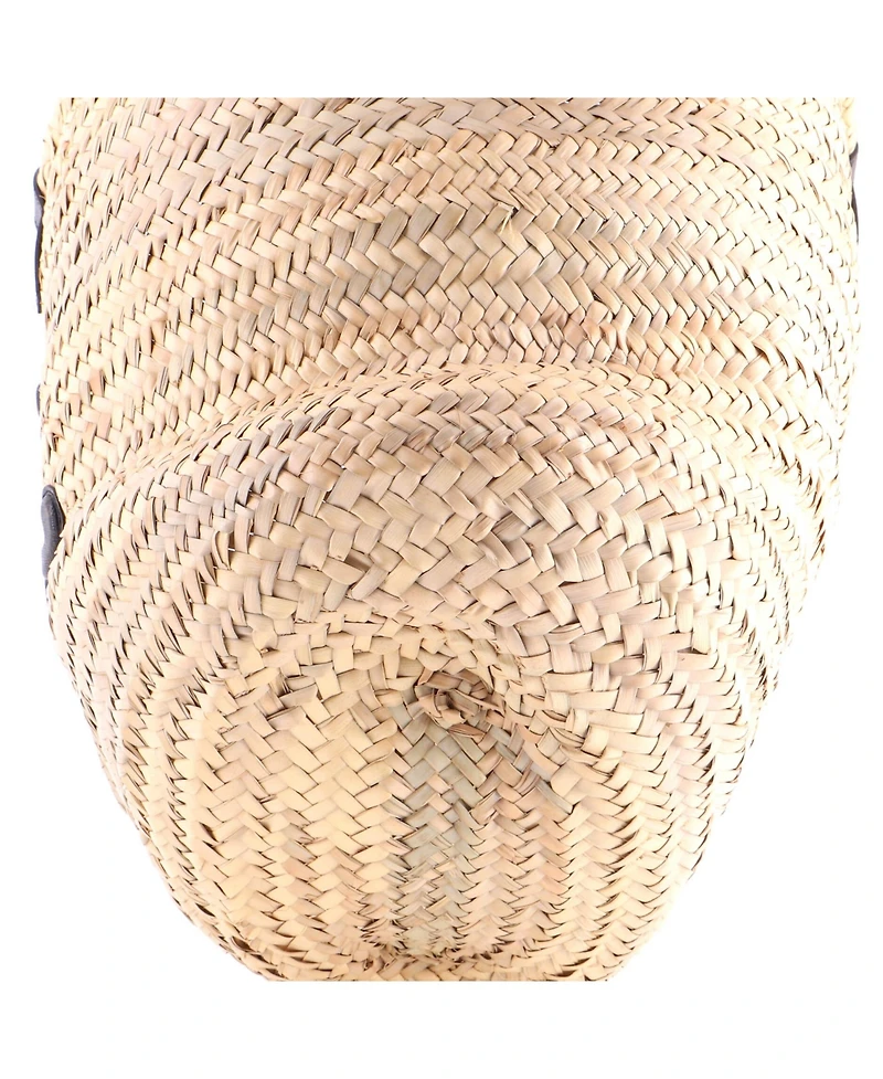 Pre-Owned Celine Large Triomphe Basket Shoulder Bag Raffia with Leather