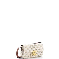Pre-Owned Celine Triomphe East-West Shoulder Bag Triomphe Coated Canvas