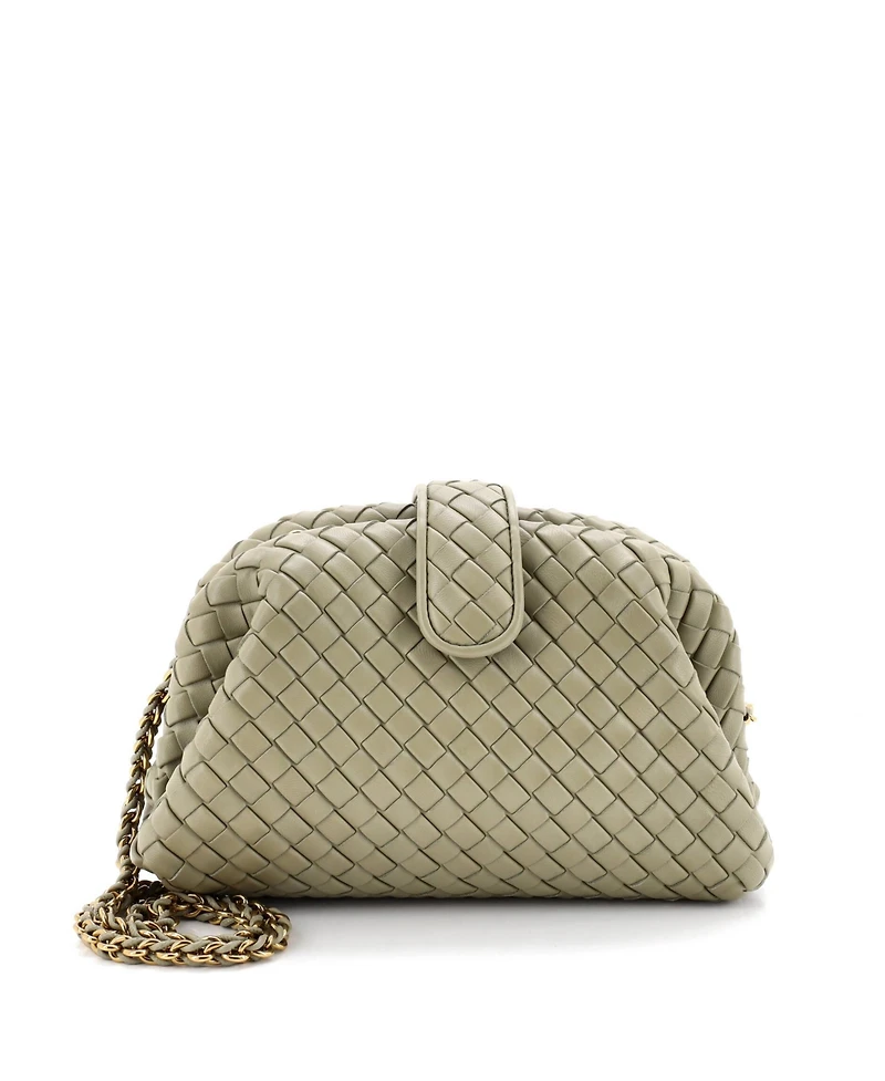 Pre-Owned Bottega Veneta Teen Lauren 1980 Clutch with Chain Intrecciato Nappa