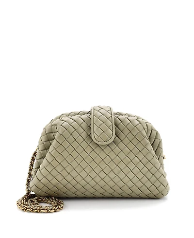 Pre-Owned Bottega Veneta Teen Lauren 1980 Clutch with Chain Intrecciato Nappa