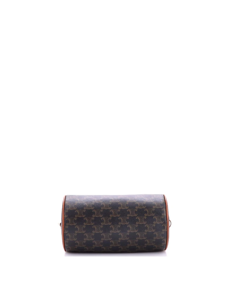 Pre-Owned Celine Logo Cylinder Bag Triomphe Coated Canva