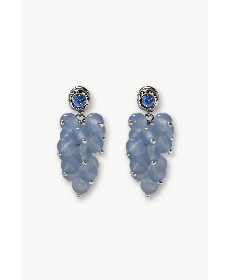 Classicharms Isla Cascade Cluster Aquamarine Bead Drop Earrings