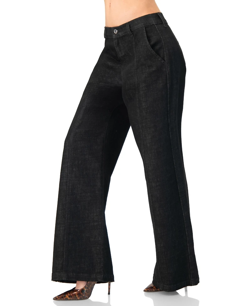Ivonne Women's High-Waisted Wide-Leg Denim Jeans