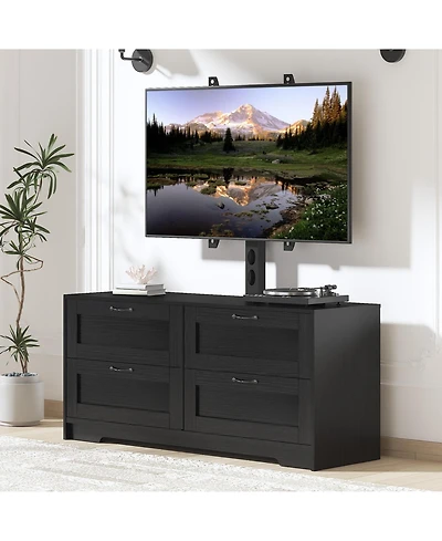 gaomon TV Stand with Mount for Tvs , Media Console 4 Drawers and Adjustable Bracket