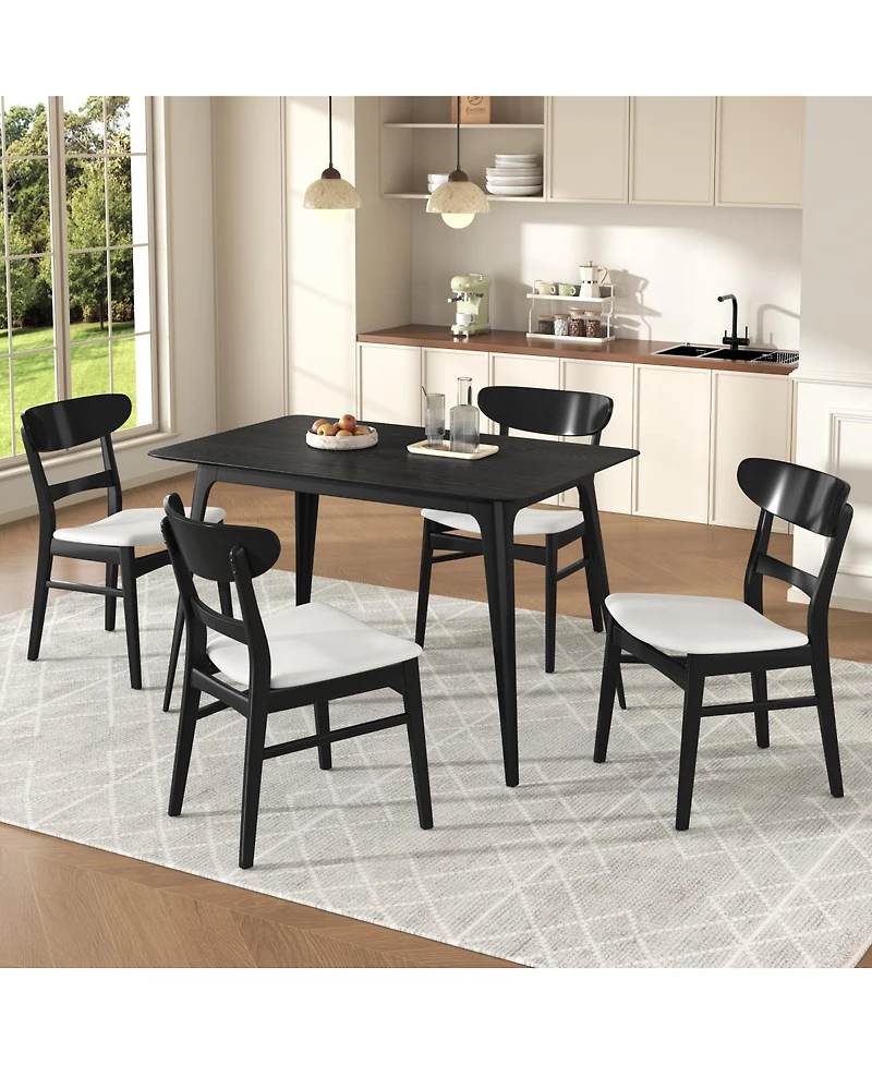 Streamdale Furniture Mid-Century Rubberwood 5-Piece Dining Set