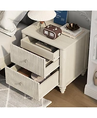 sumyeg 21.65" Wood Storage Cabinet with Metal Handle