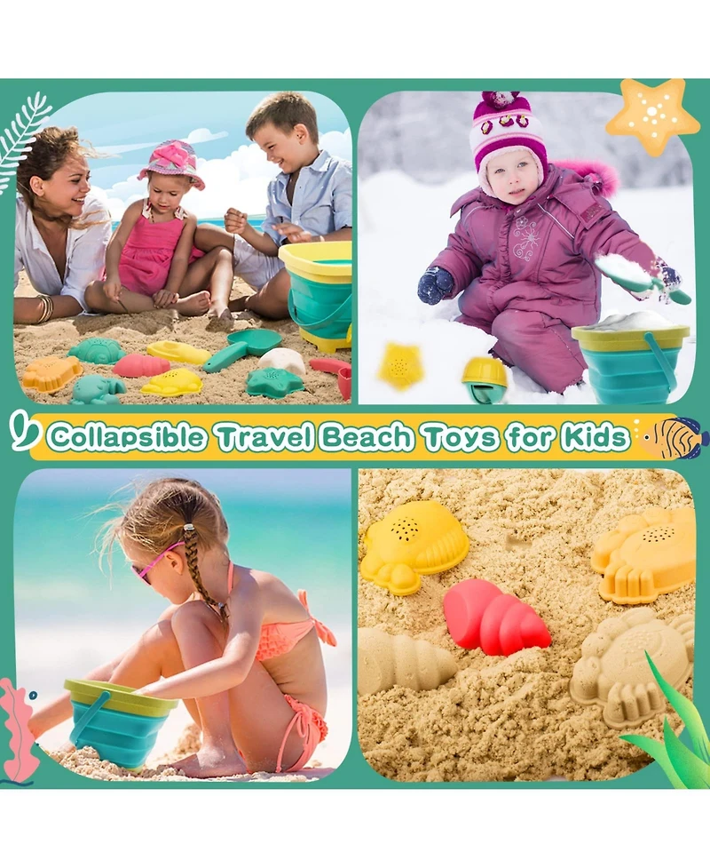 Gnuadz Beach Sand Toys Set Bucket Shovel Rake Sandcastle Kit