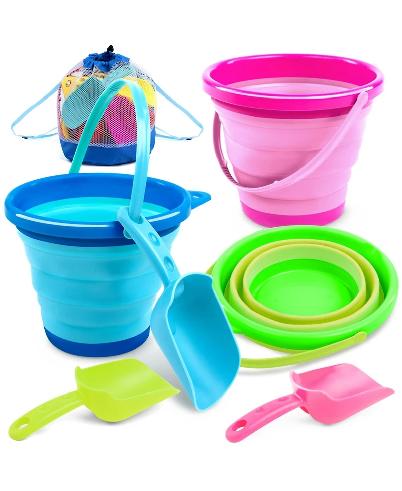 Gnuadz Foldable Pail Bucket With Shovels and Mesh Bag