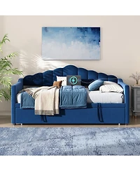 Streamdale Furniture Daybed with Pop-Up Trundle and Charging Ports