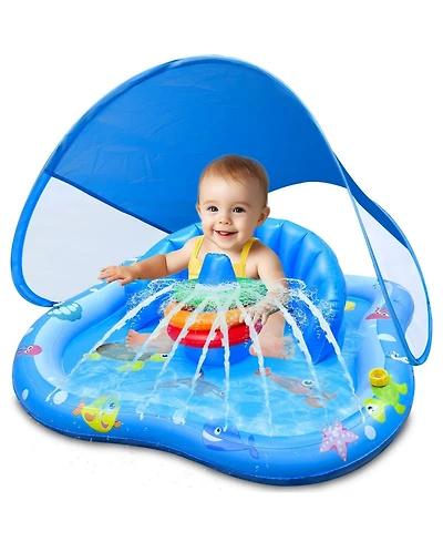 Gnuadz Play Mat Sprinkler Inflatable Pool Float Rings Backyard Water Toys
