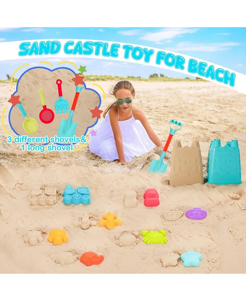 Gnuadz Beach Toys Castle Bucket Sand Molds Shovel Kit