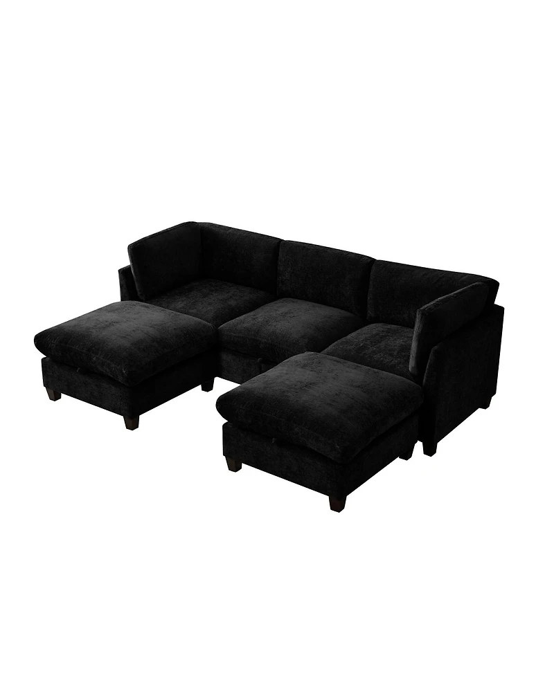 Streamdale Furniture Chenille 96.5" U-Shape Sectional Sofa with Storage