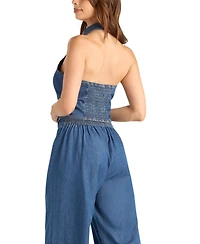 Bcx Women's Denim Sleeveless Button-Front Vest
