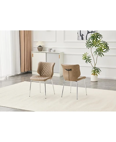 Streamdale Furniture Leather Dining Chairs Set of 2